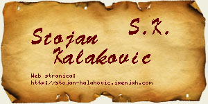 Stojan Kalaković vizit kartica